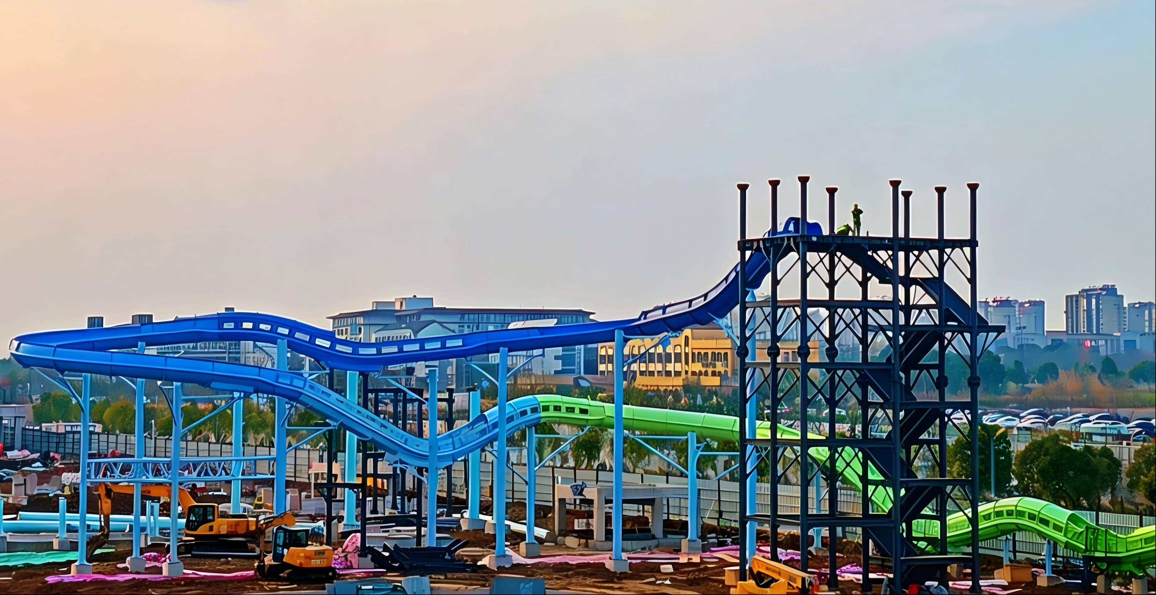 扬州世博园加勒比水世界建设进入尾声，6月18日盛大启幕在即